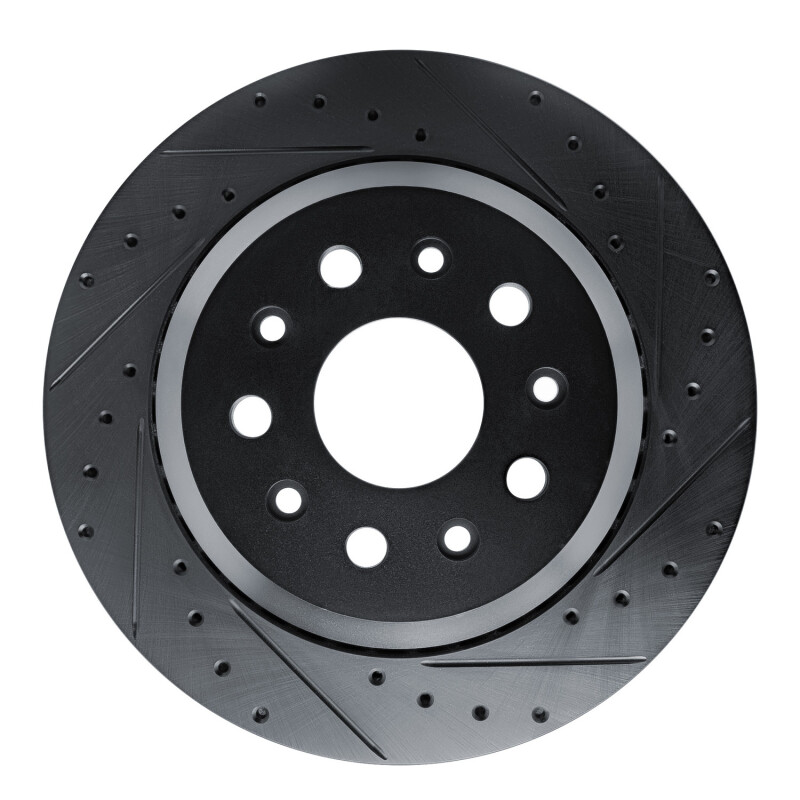 Jeep Gladiator Brake Rotor (1) - Rear Right - R1 Concepts - Drilled & Slotted - Black - `20-`25